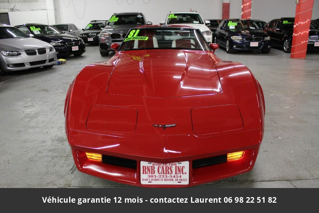 chevrolet corvette T top 5.7l v8 1981 prix tout compris