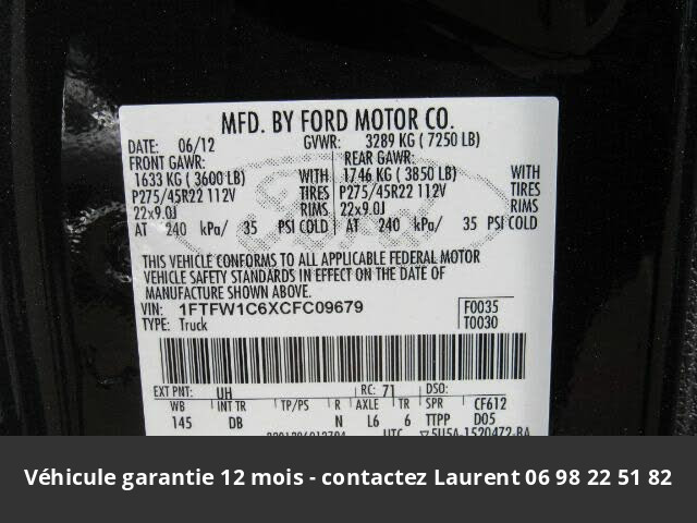 ford F150 Harley-davidson supercrew 411 hp 6.2l v8 prix tout compris hors homologation 4500 €