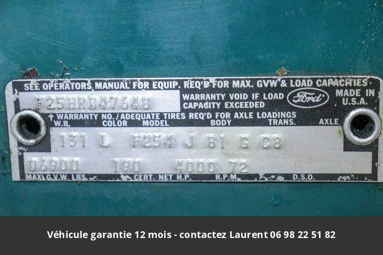 Ford F250 390 v8  1968 prix tout compris