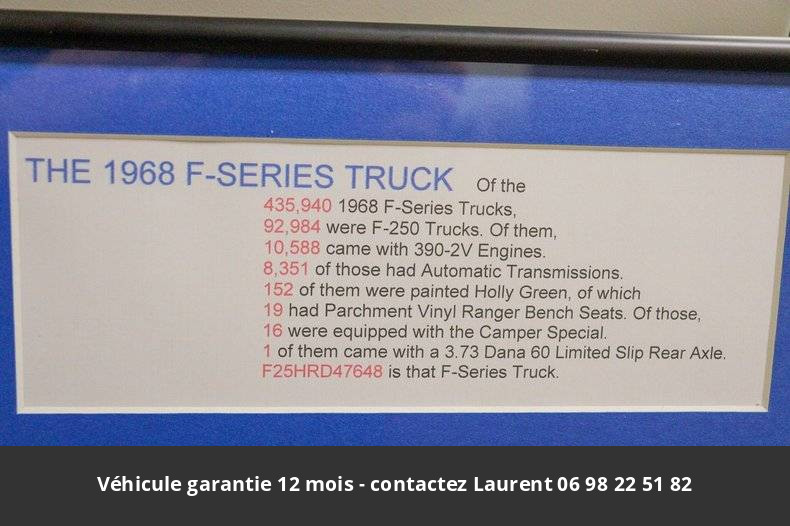 Ford F250 390 v8  1968 prix tout compris