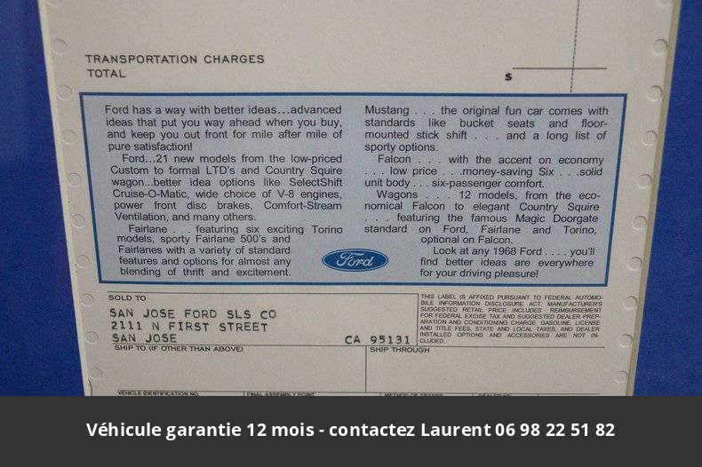 Ford F250 390 v8  1968 prix tout compris