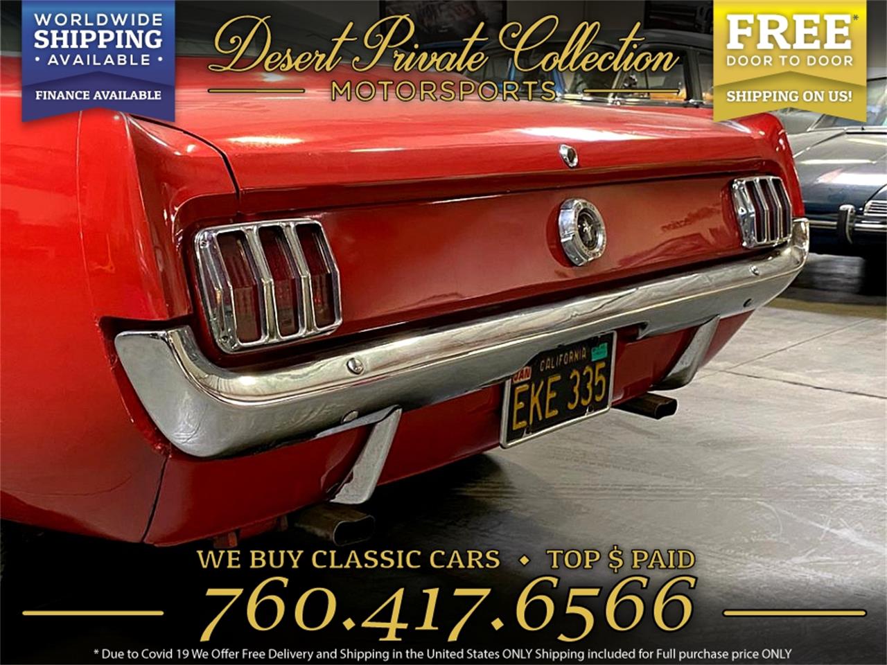 Ford Mustang Fastback v8 1965 prix tout compris