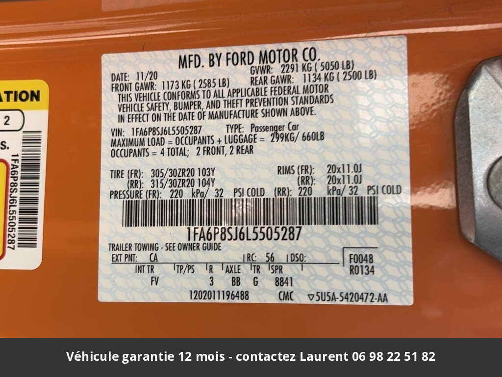 Ford Mustang Shelby gt500 760 hors homologation 4500e